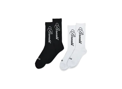 BREATH Script Logo Socks 2Pack "Black/White"