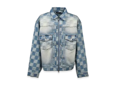 BREATH Block Check Denim Jacket "Indigo"