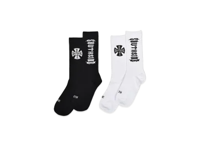 BREATH Southside Cross Socks 2Pack "Black/White"