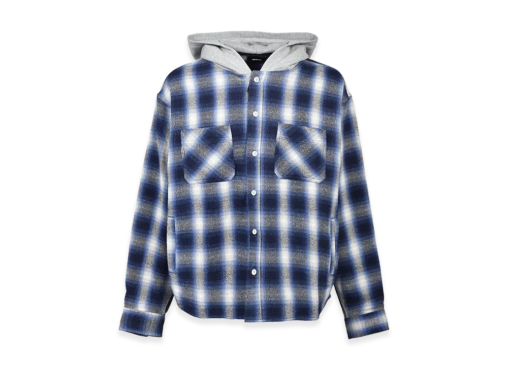 BREATH Check Hood Shirt "Blue"