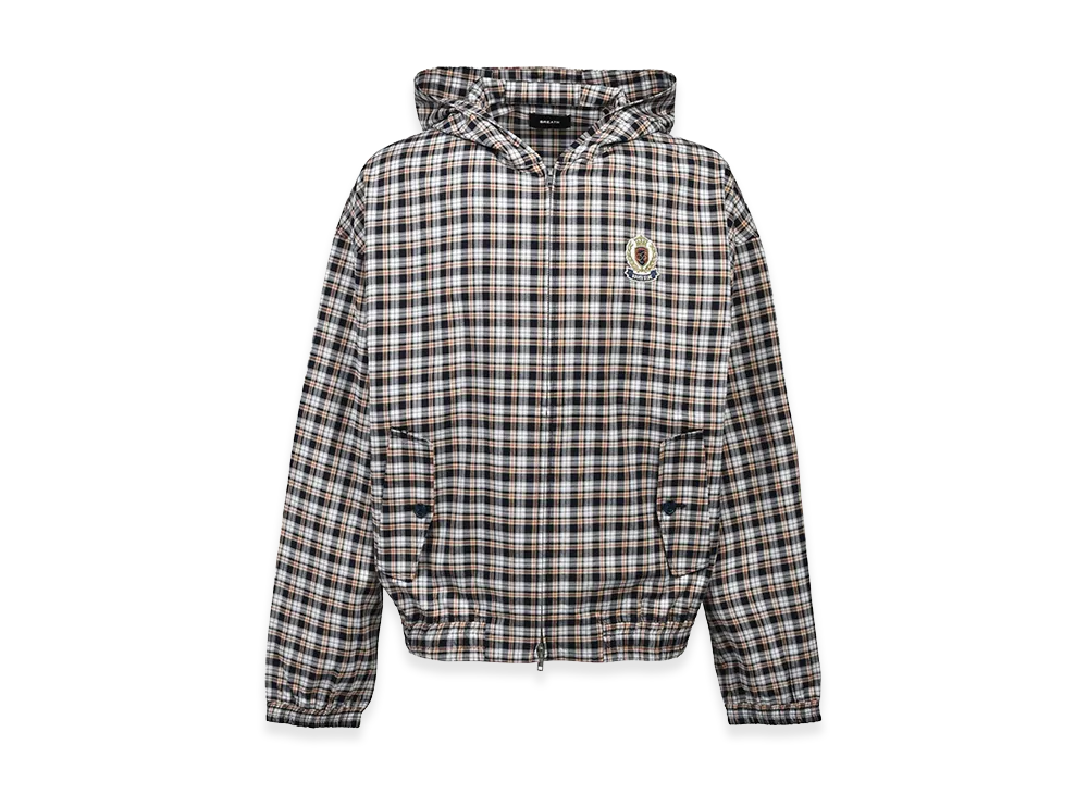 BREATH Emblem Logo Check Zip Up Hoodie "White"