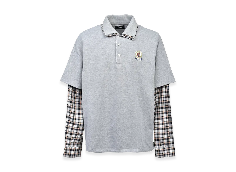 BREATH Emblem Logo Layered Polo Shirt "Grey"