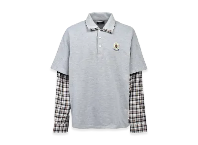 BREATH Emblem Logo Layered Polo Shirt "Grey"
