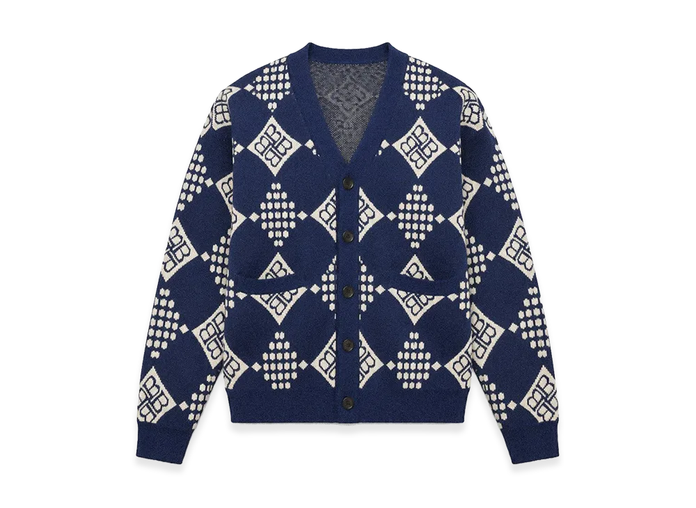 BREATH Diamond Knit Cardigan "Navy"