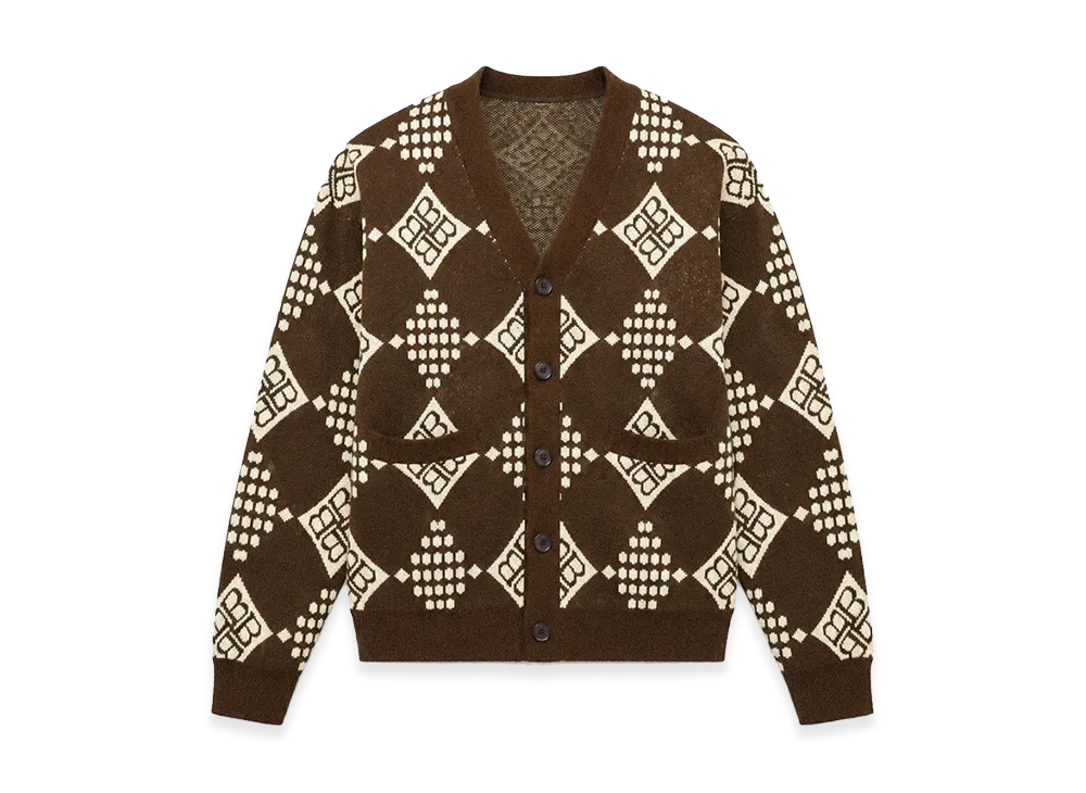 BREATH Diamond Knit Cardigan "Brown"