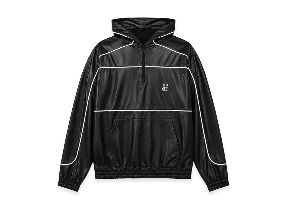 BREATH Piping Coating Half Zip Hoodie "Black"