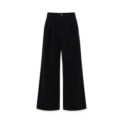BREATH Velvet Tuck Wide Slacks "Black"