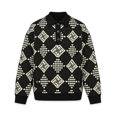 BREATH Diamond Knit Polo Shirt "Black"