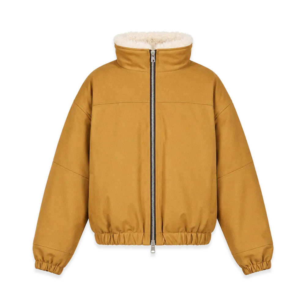 BREATH Faux Leather Mouton Jacket "Beige"