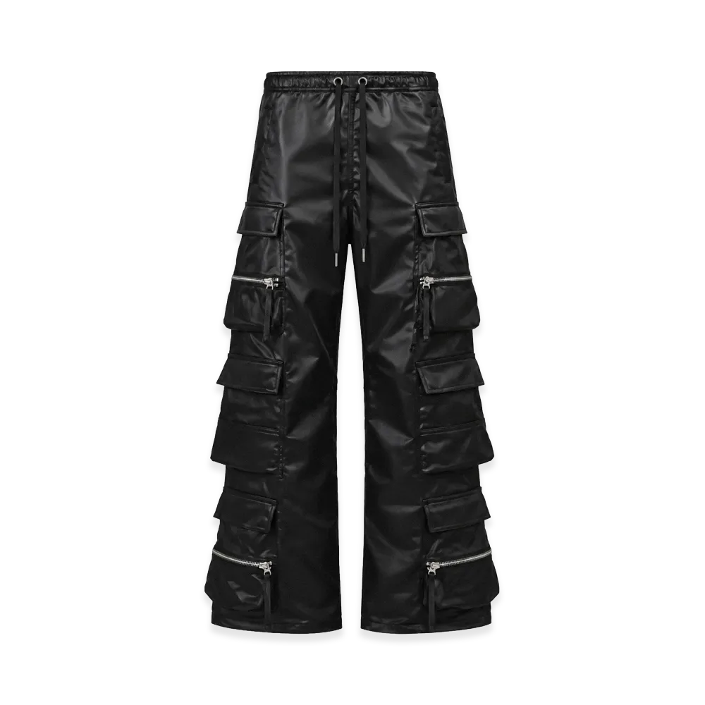 BREATH Satin Triple Cargo Pants "Black"