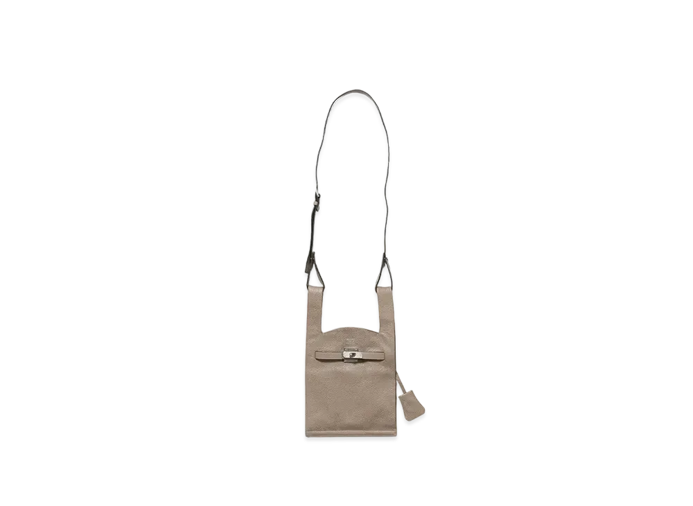 beautiful people Market Shoulder Bag In Shrink Leather "GrayBeige"