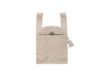 beautiful people Large Market Bag In Shrink Leather "Ecru"