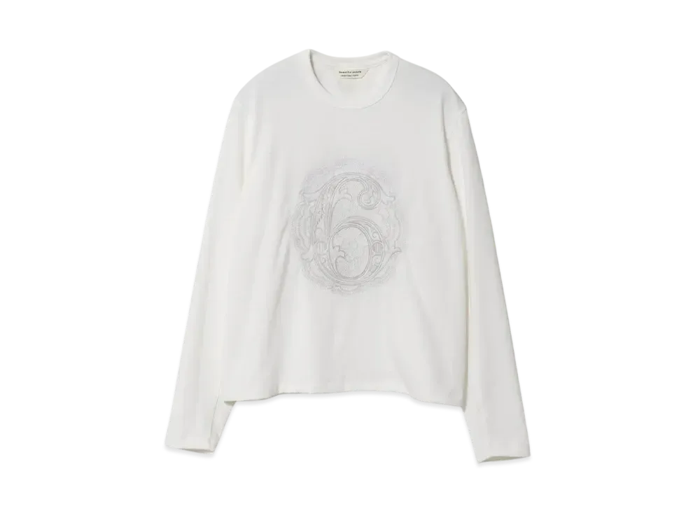 beautiful people Suvin Compact Jersey 69Embroidery Long T "OffWhite"