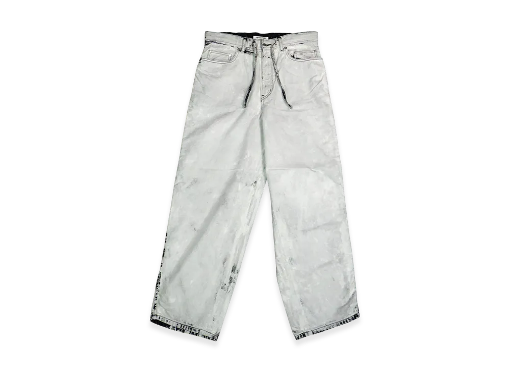 beautiful people Left Hand Twill Carved Denim Pants "Wht Bleach"