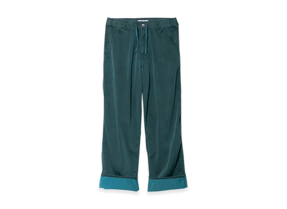 beautiful people Vintage Nylon Gabardin Denim Pants "Blue Green"