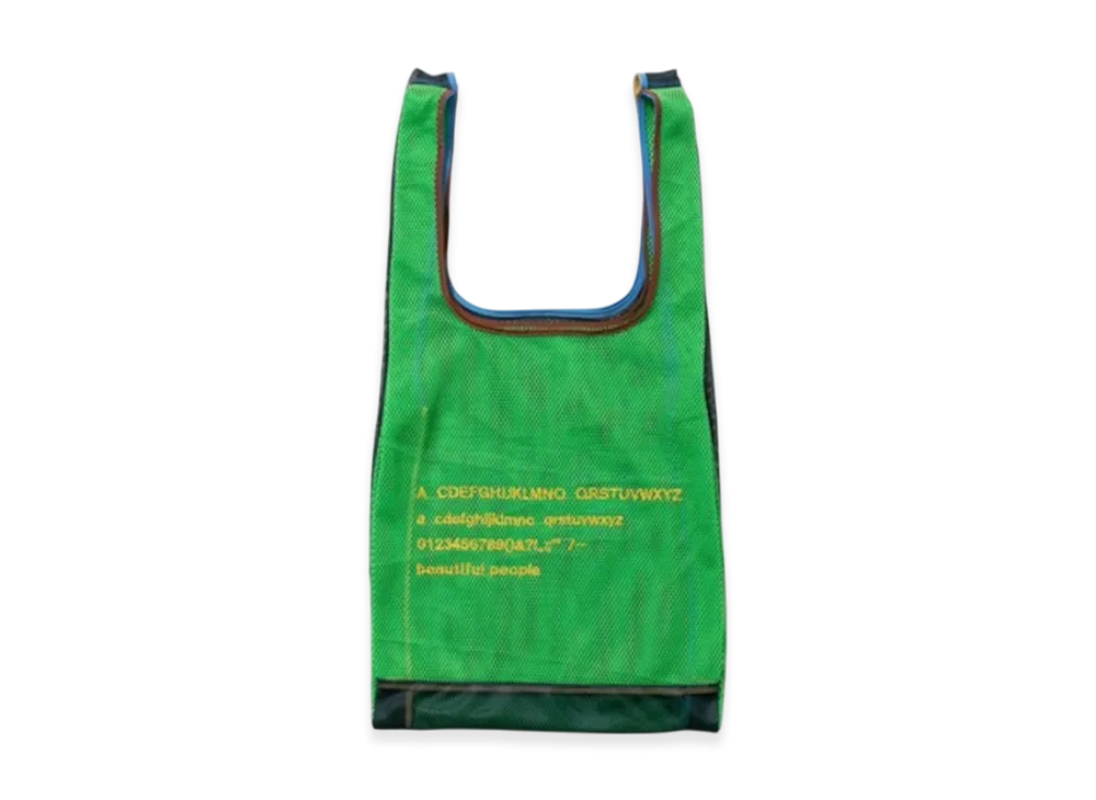 beautiful people Alphabet Embroidery Marche Flip Bag "Green"