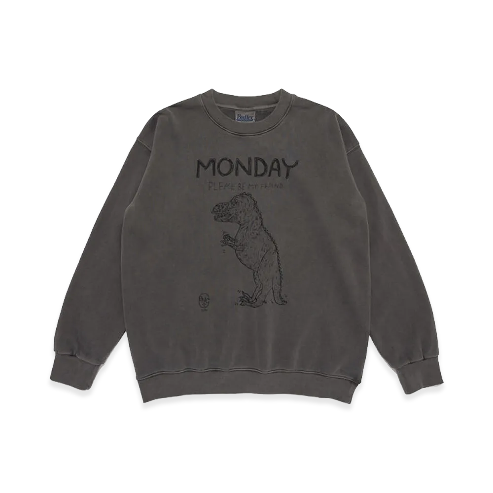 Buffer Crew Neck Sweat Shirt Monday Blue Club "Black"