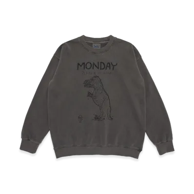 Buffer Crew Neck Sweat Shirt Monday Blue Club "Black"
