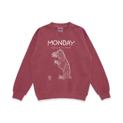Buffer Crew Neck Sweat Shirt Monday Blue Club "Burgundy"