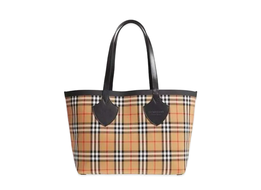 Burberry Canvas Giant Reversible Tote "Plaid"