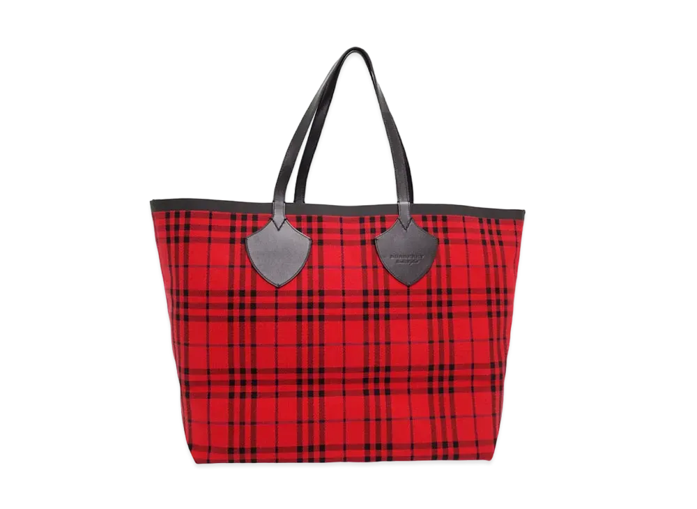Burberry Canvas Giant Reversible Tote "Red"