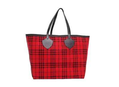 Burberry Canvas Giant Reversible Tote "Red"
