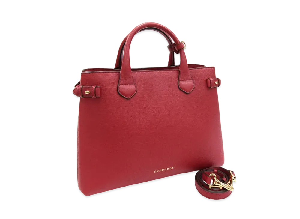 Burberry Banner Leather 2Way Bag "Red"