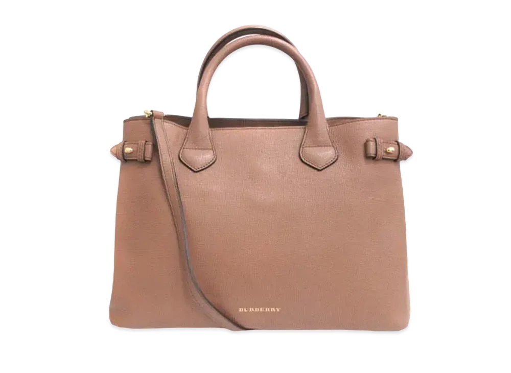 Burberry Banner Leather 2Way Bag "Beige"