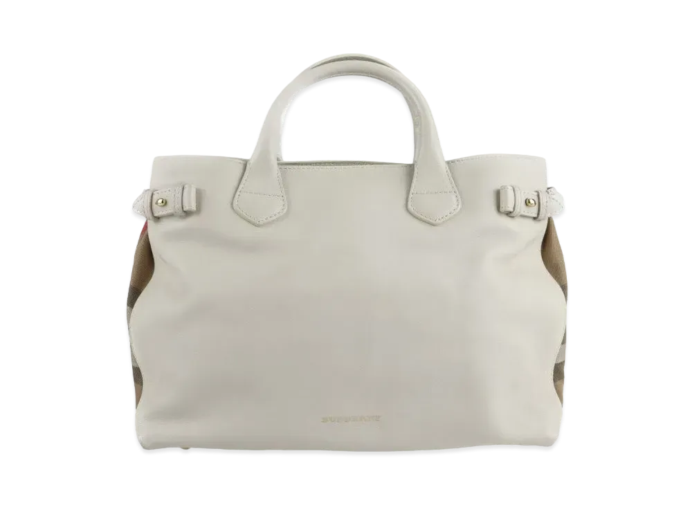 Burberry Banner Leather 2Way Bag "White"