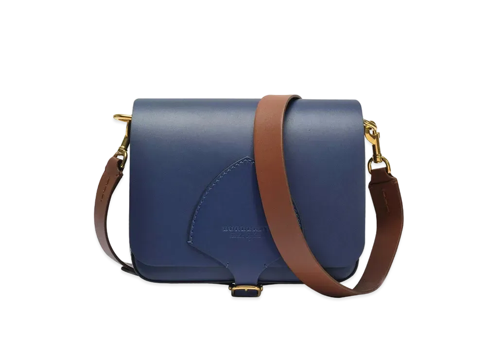 Burberry Satchel Leather Shoulder Bag "Navy"