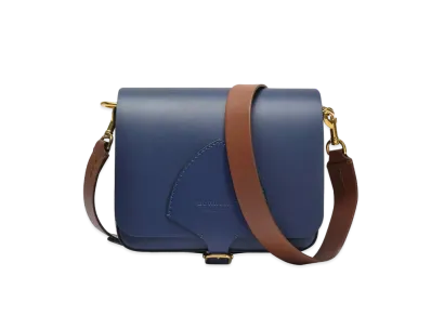 Burberry Satchel Leather Shoulder Bag "Navy"
