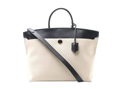 Burberry Society Leather / Canvas 2Way Bag "Beige"
