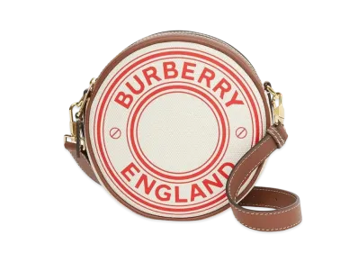 Burberry Louise Canvas Shoulder Bag "Beige/Red"