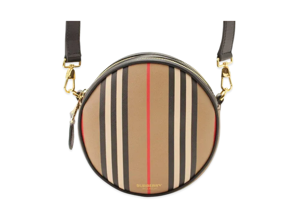 Burberry Louise Leather / Canvas Shoulder Bag "Plaid"