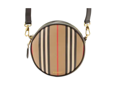 Burberry Louise Leather / Canvas Shoulder Bag "Plaid"