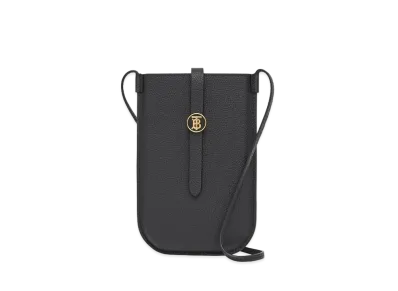 Burberry Anne Leather Phone Case Shoulder Bag "Black"