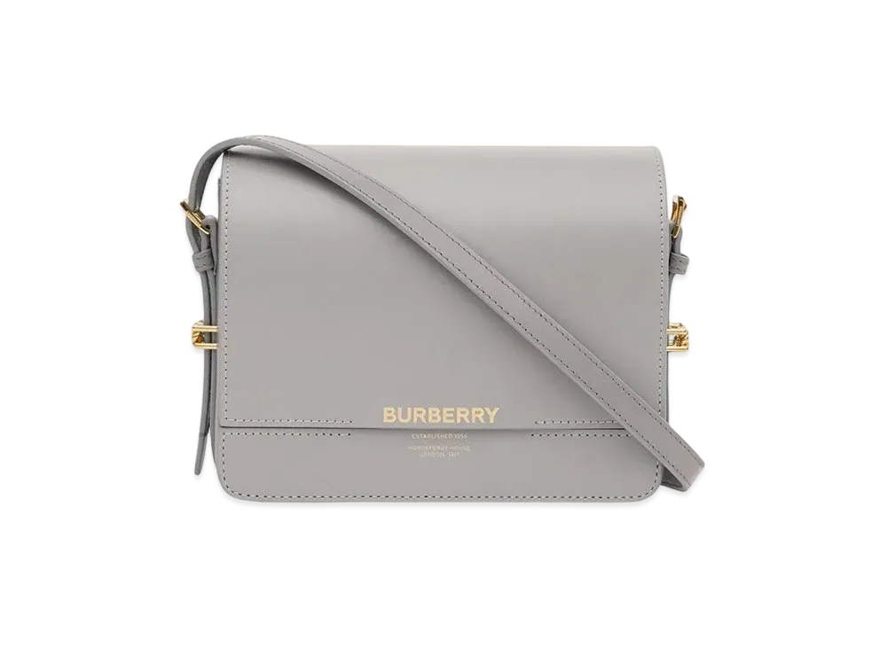 Burberry Grace Leather Small Shoulder Bag "Gray"