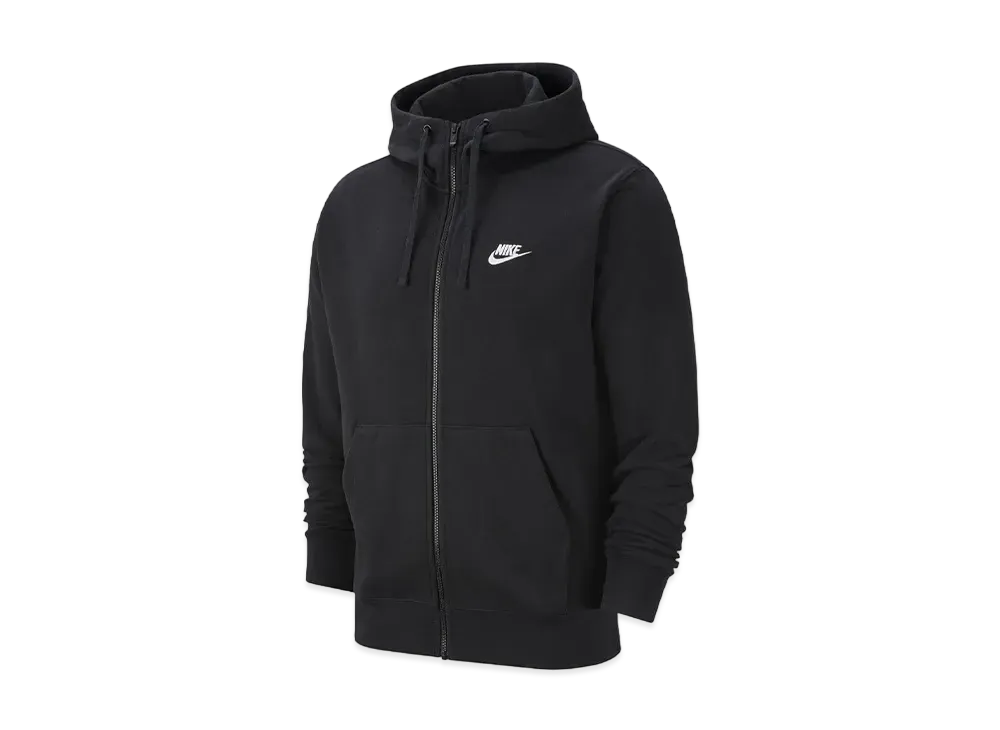 Nike Club French Terry Full Zip Hoodie "Black"