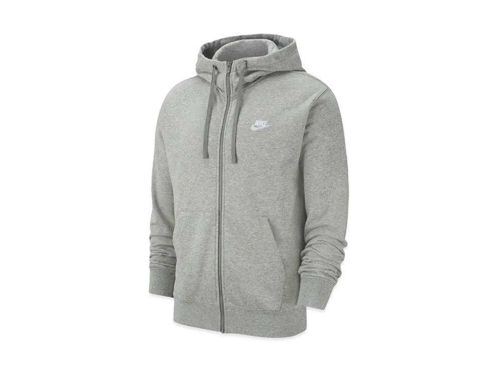 Nike Club French Terry Full Zip Hoodie "Gray"