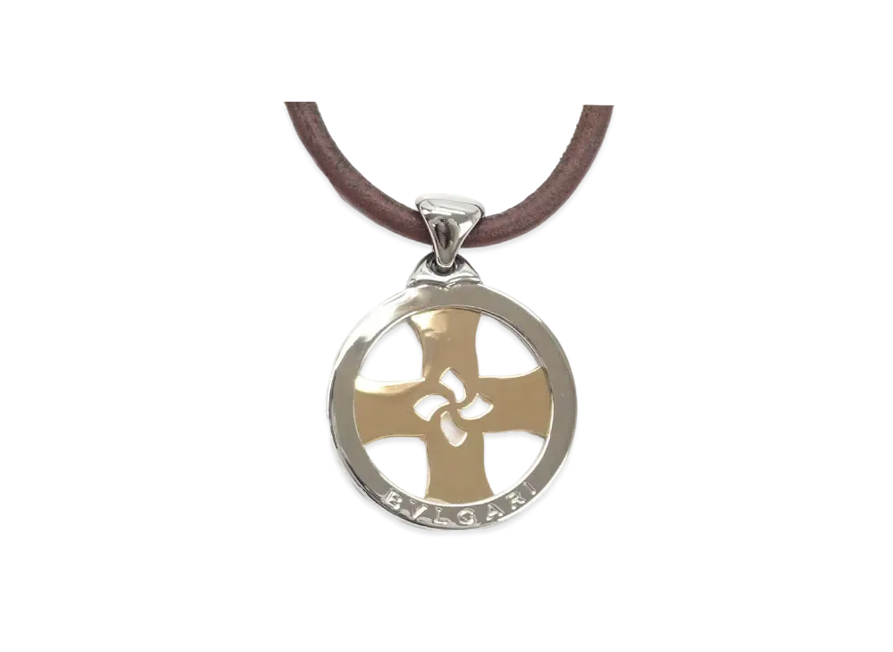 BVLGARI Tondo Cross Necklace "Yellow Gold"