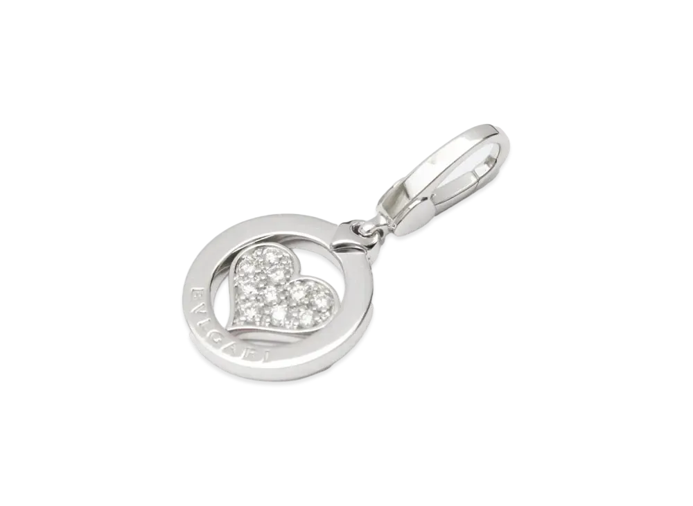 BVLGARI Tondo Heart Necklace Diamond "White Gold"