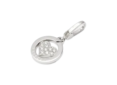BVLGARI Tondo Heart Necklace Diamond "White Gold"