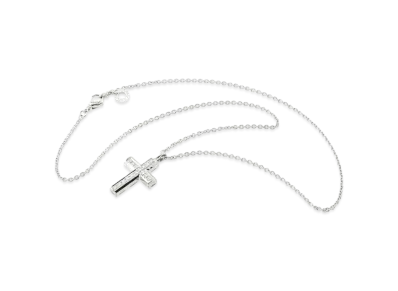BVLGARI Latin Cross Diamond Necklace "White Gold"