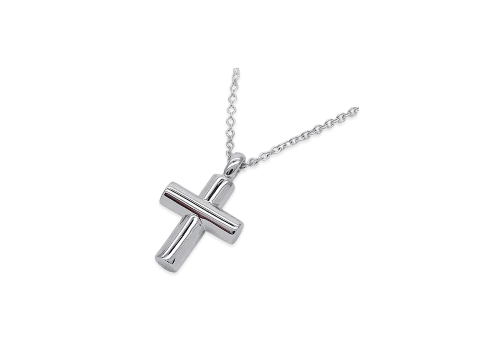 BVLGARI Latin Cross Necklace "White Gold"