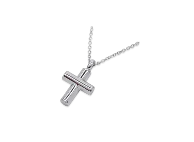 BVLGARI Latin Cross Necklace "White Gold"