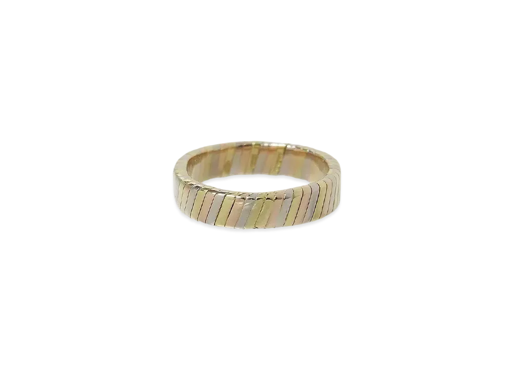 BVLGARI Tubogas Ring "Pink Gold/Yellow Gold/White Gold"