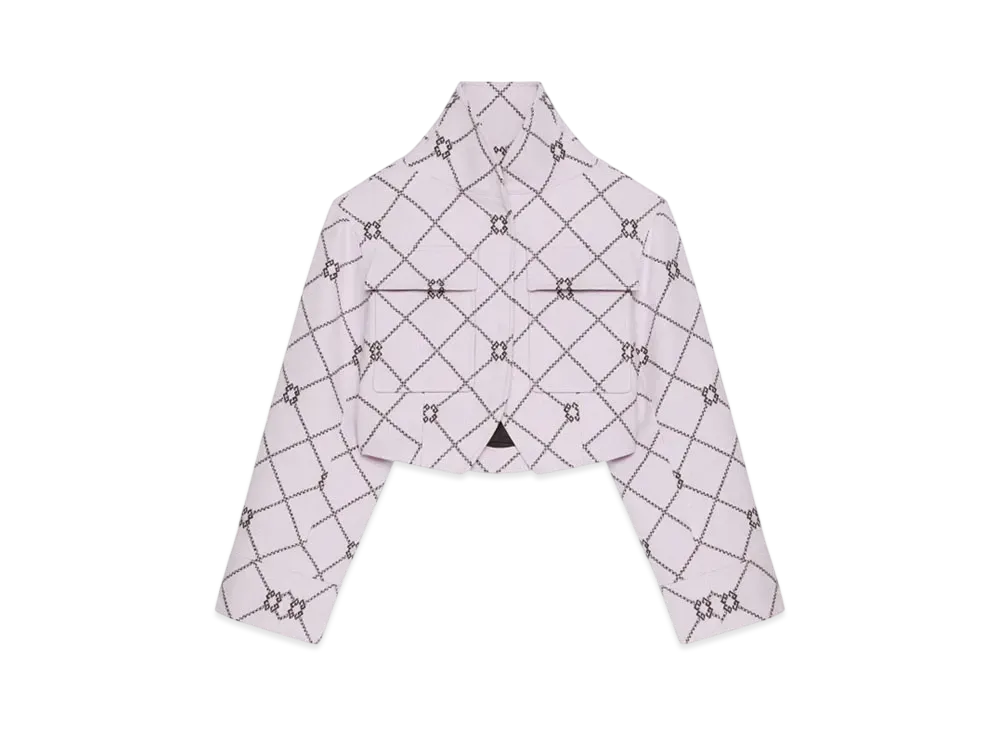GIVENCHY Checked Jacket In Wool With Monogram 72 "Pink/Gray"