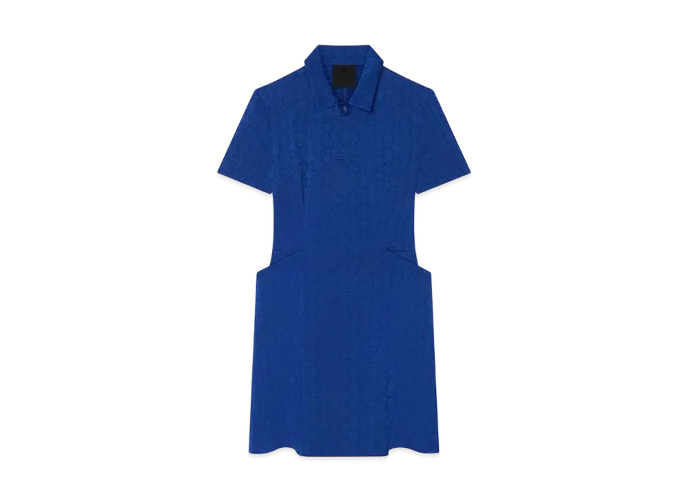 GIVENCHY Polo Dress In Monogram 72 Jacquard "Saphir Blue"