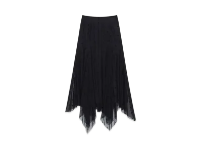 GIVENCHY Asymmetric Skirt In 4G Tulle "Black"