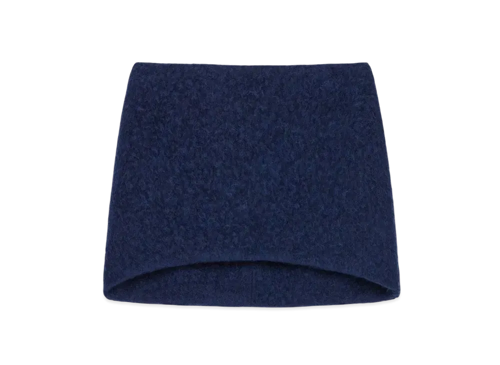 GIVENCHY Mini Skirt In Bouclette Alpaca Wool "Saphir Blue"